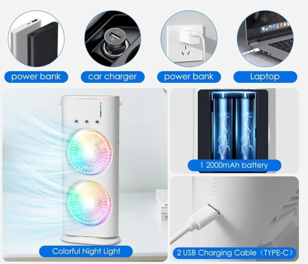 Portable Dual Fan Air Cooler